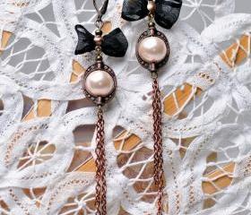 Earrings ,Vintage style earrings ,Antiqued Brass Earrings