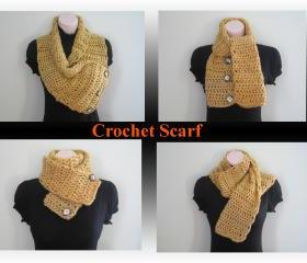 Crochet Scarf, Cowl, Neckwarmer, Halter top - topaz (SC4)