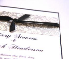 Classy Wedding Invitation - Handmade Invite and Reply Card - Budget Friendly Pocket Invitation Sample - FREE SHIPPING