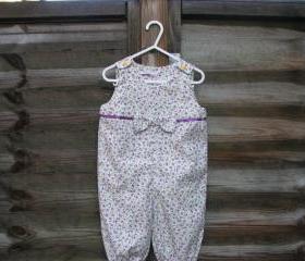 Baby girls floral corduroy romper/onesie