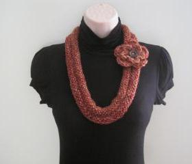 Necklace, Neck warmer, crochet & knit - driftwood (NL5)