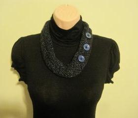 Necklace, Neck warmer, crochet - deep sea (NL6)