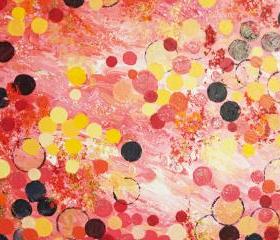 PINK Bold Abstract Acrylic Painting FREE SHIPPING Personal Bubble Wild Bubblegum Pop Fun Whimsical Circles Home Decor Pretty Wall Art Gift