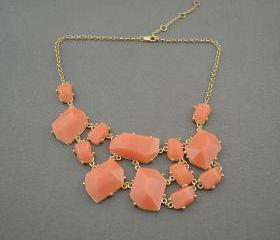 Orange bubble necklace,holiday party,bridesmaid gifts,Beaded Jewelry,wedding necklace,turquoise color necklace