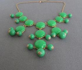 Fruit green bubble necklace,holiday party,bridesmaid gifts,Summer Jewelry,Beaded Jewelry,statement necklace