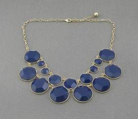 Sapphire bubble statement necklace,holiday party,birthday,bridesmaid gift,Beaded Jewelry,wedding necklace