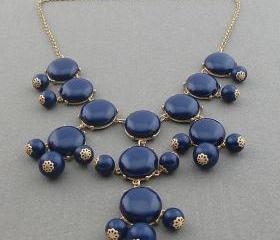 navy blue smooth bubble necklace,holiday party,birthday,bridesmaid gift,Beaded Jewelry,wedding necklace