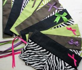 Handmade Zebra Print Makeup Brush Roll, Paintbrush Roll, Makeup Brush Case, Paintbrush Case