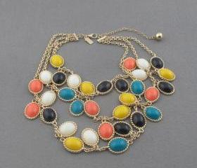 multicolor bead necklace,beadwork necklace, bubble necklace,bib Bubble Necklace,bridesmaid gifts,Beaded Jewelry, Bubble Necklace 