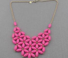 Rose Bubble necklace, handmade bib Necklace/Statement Bubble Necklace,bridesmaid gifts,Beaded Jewelry