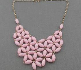 Pink Bubble necklace, handmade bib Necklace/Statement Bubble Necklace,bridesmaid gifts,Beaded Jewelry