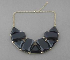 Black necklace,Geometric patterns necklace,bridesmaid gifts, Holiday,Party,bridesmaid necklace, gift idea,statement necklace