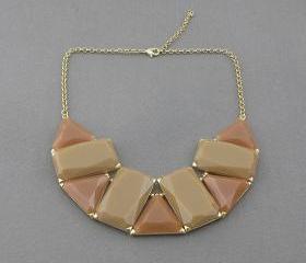 Brown necklace,Geometric patterns necklace,bridesmaid gifts, Holiday,Party,bridesmaid necklace, gift idea,statement necklace