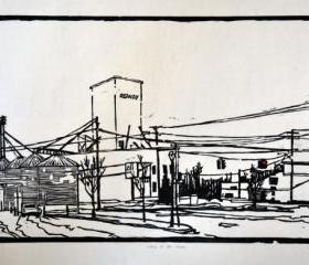 Fine Art Hand Pulled Lithography Print 'Scene of The Crime' by Andrew VanBortel
