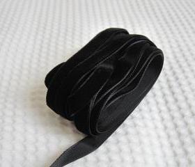 3 Yards Black Velvet Ribbon 3/8 inch - 21