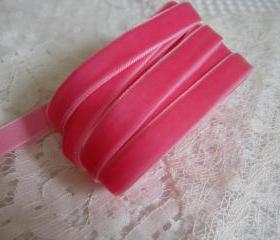 3 Yards Shocking Pink Ribbon 3/8 inch - 10