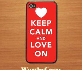 iPhone 4 case, iPhone 4s case, case for iPhone 4 mobile case handmade : keep calm and love on iPhone 4 Case