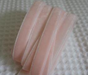 3 Yards Baby Pink Velvet Ribbon 3/8 inch - 22