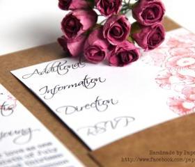  Pocketfold Wedding Invitation Suite - Vintage Inspired Romantic Floral - Sample Pack - Free Shipping