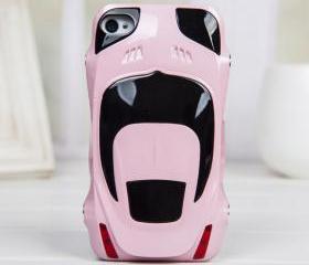 Sport Car Style Plastic Hard Cover Case for Iphone 4/4s -pink