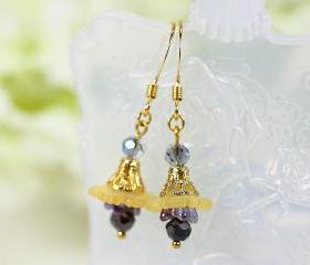 Petite Yellow Lucite Flower Earrings 