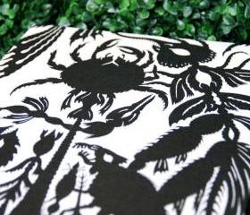 Large Refillable Blank Book - DISTORTED FOREST - Tribal Spooky Graphic - A4 size - Free Shipping