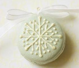 Snowflake Faux Macaron Christmas Tree Ornament