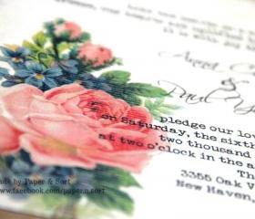 Handmade Wedding Invitation Suite - Recycled Kraft Pocketfold - Boho Style - Sample Pack - Free Shipping