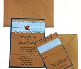 Eco Friendly Wedding Invitation - Pocket Invitation Suite Sample - Budget Friendly - FREE SHIPPING