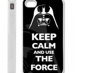 Starwars Keep Calm and Use the Force Darth Vader 2 case cover for iPhone 4 / 4s WHITE CASE COVER