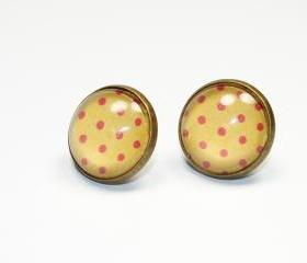 Red Polka Dot Earrings-Bridesmaid Gifts
