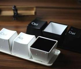 fashion creative keyboard cup set -white