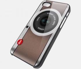 leica camera silver brown cover for iPhone 4 / 4s