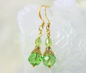 Green Drops Earrings 
