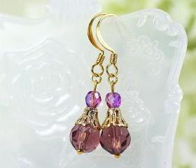 Purple Drops Earrings