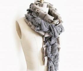 Upcycled Scarf in Greys