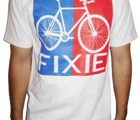 Fixie Bike T-Shirt Fixed Gear Bicycle Free Shipping 