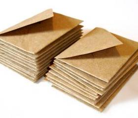 Mini kraft envelopes Miniature envelopes Handmade mini envelopes Square mini envelopes Set of 8