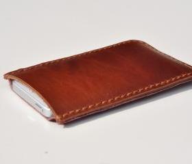 Leather iPhone5 case/holster /cover/ (horsehide with hair) Warm Chrismas Gift color Red Wine