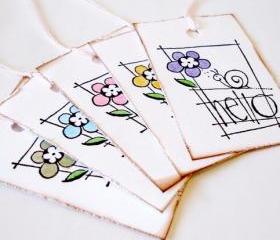 Hello tags gift tags 1 dozen embellishment