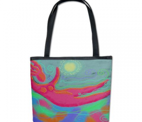 Handbag Shoulder Bag Purse Printed with My Funky Abstract Digital Painting 
