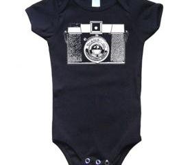 Diana Camera Onesie Vintage One Piece Romper Suit Lomography Sz 3 to 18 months FREE SHIP 