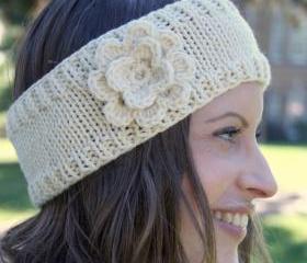 Flower headband in cream