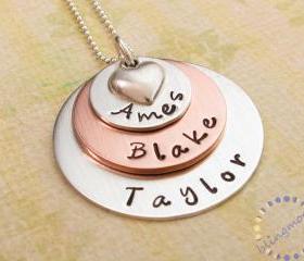 Gift for moms: Personalized sterling silver necklace for mothers