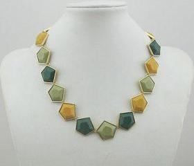 Polygon and colorful necklace, beadwork necklace, bubble necklace, bib bubble necklace, bridesmaid gifts, bubble necklace