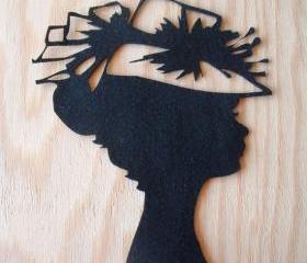 Black felt silhouette
