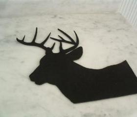 Deer silhouette on black felt