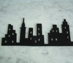 The city silhouette on Black Felt 