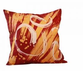 Silk Pillow - Red and Gold 1