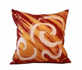 Silk Pillow - Red and Gold 2